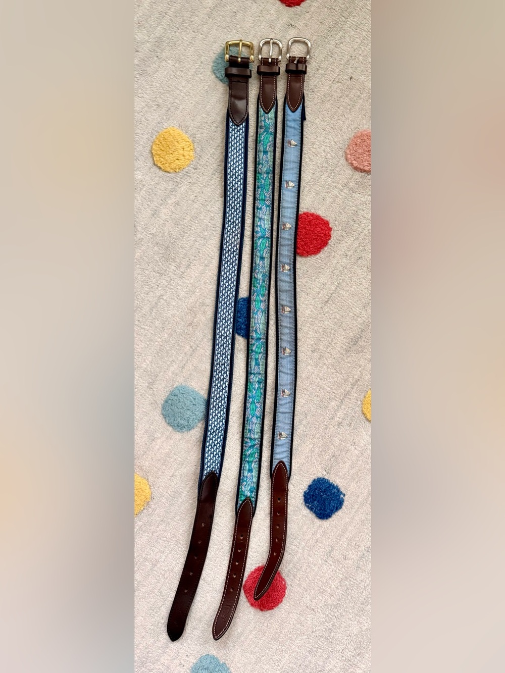 Vineyard Vines Kids Suspenders in Blue, Teal and Brown